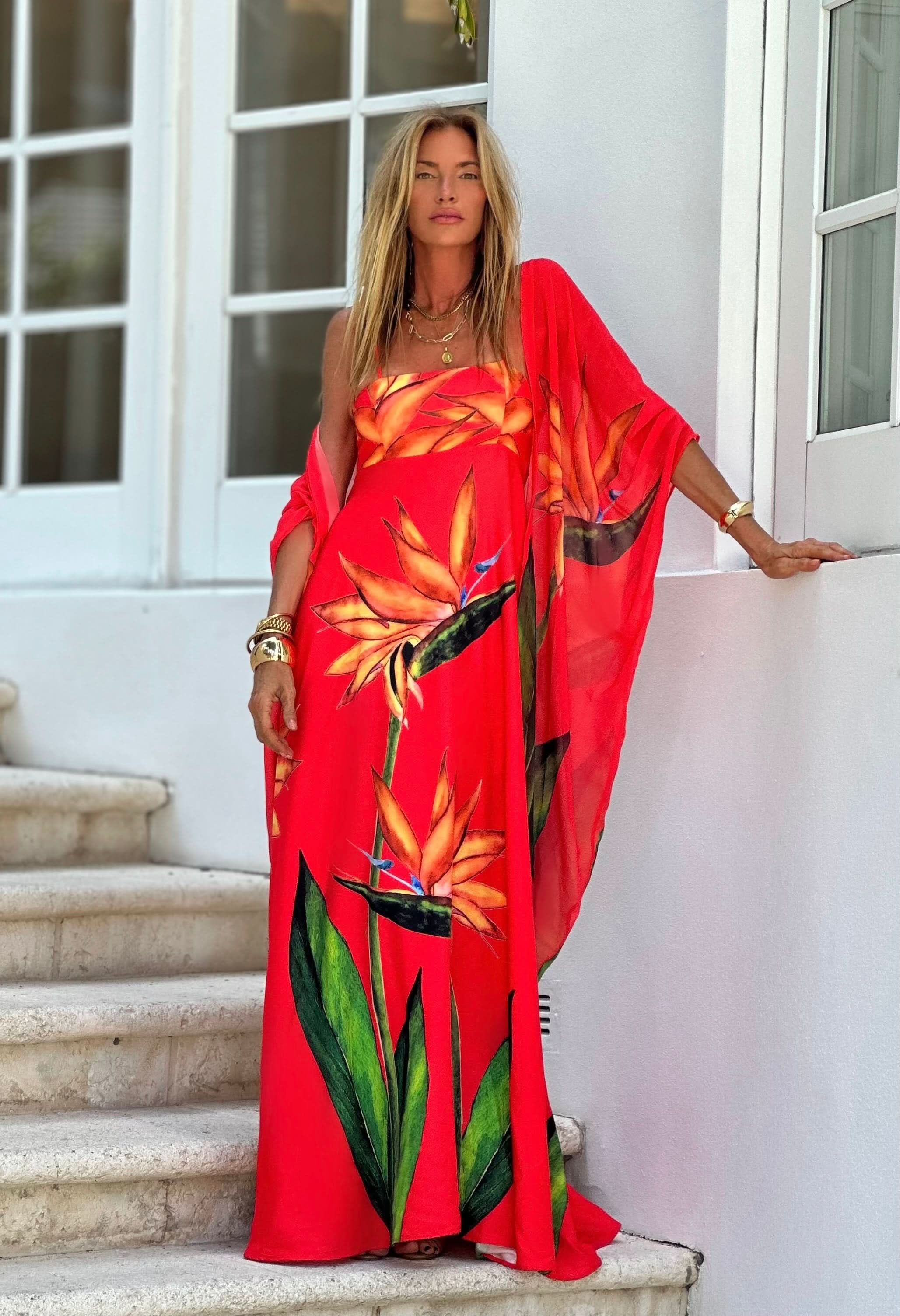 Anya Kaftan Blood Orange Paradise - Image 11
