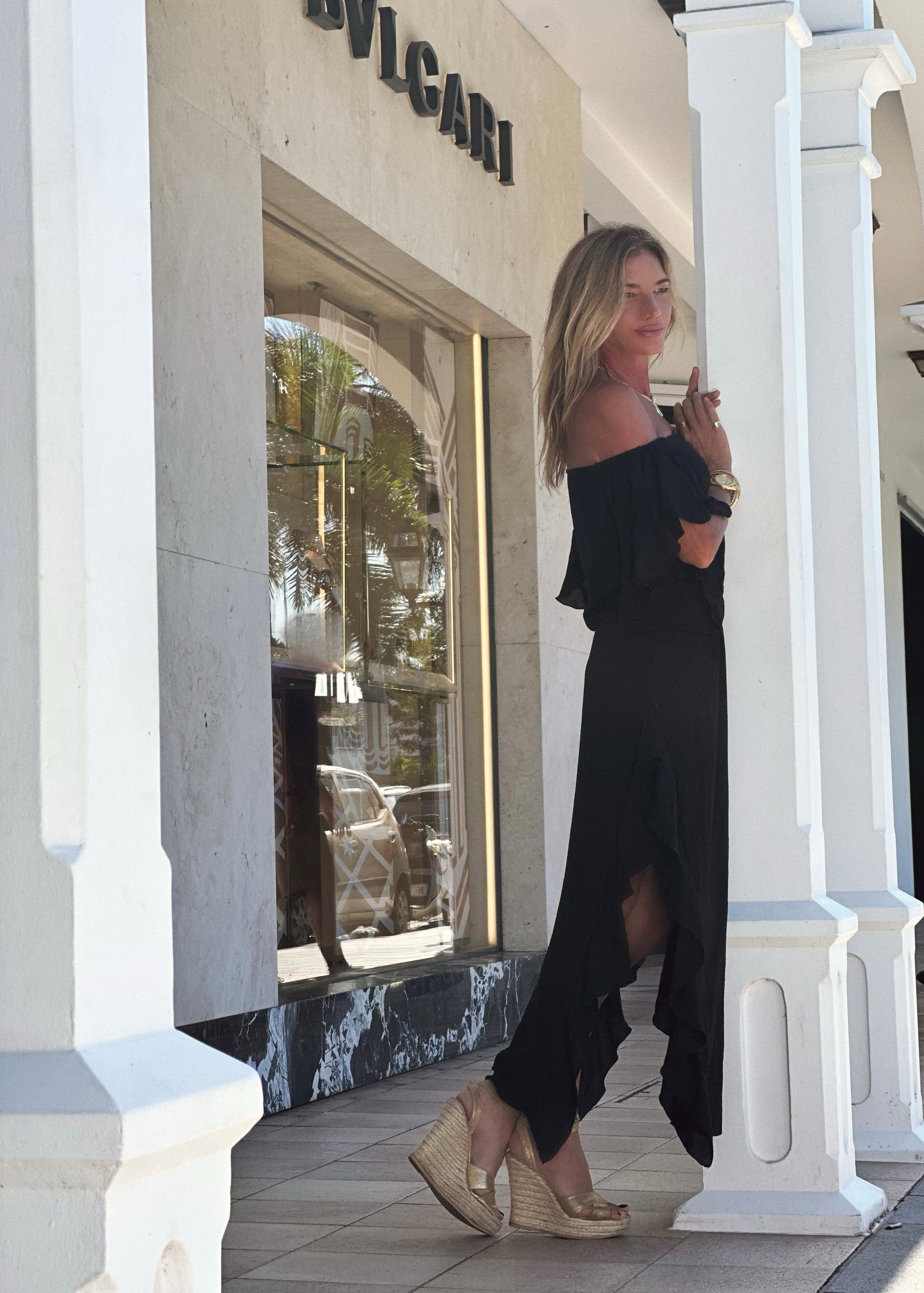 Lucy Long Dress Black (Double Chiffon) - Image 3