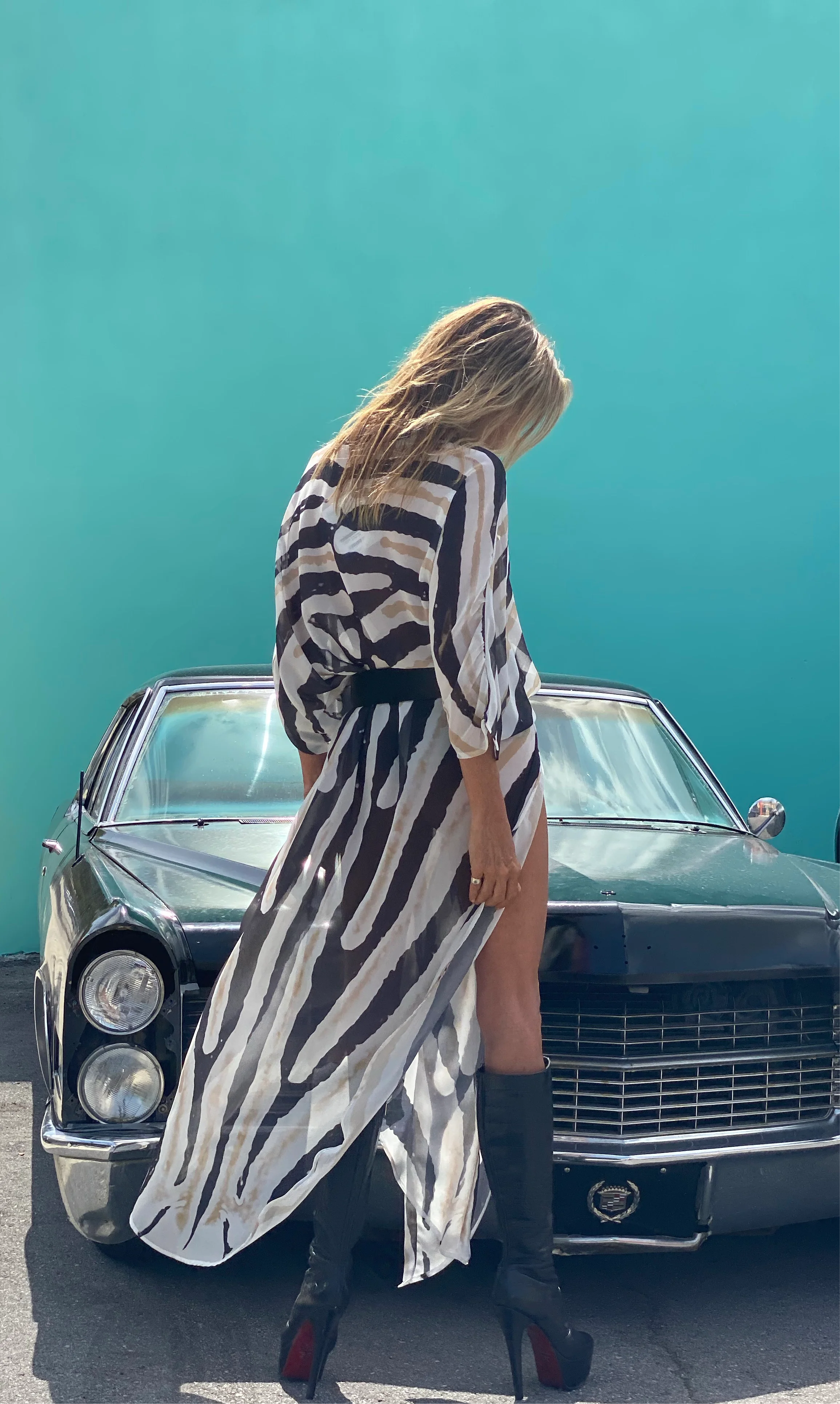 Erte Kaftan Classic Black And White Zebra - Image 5