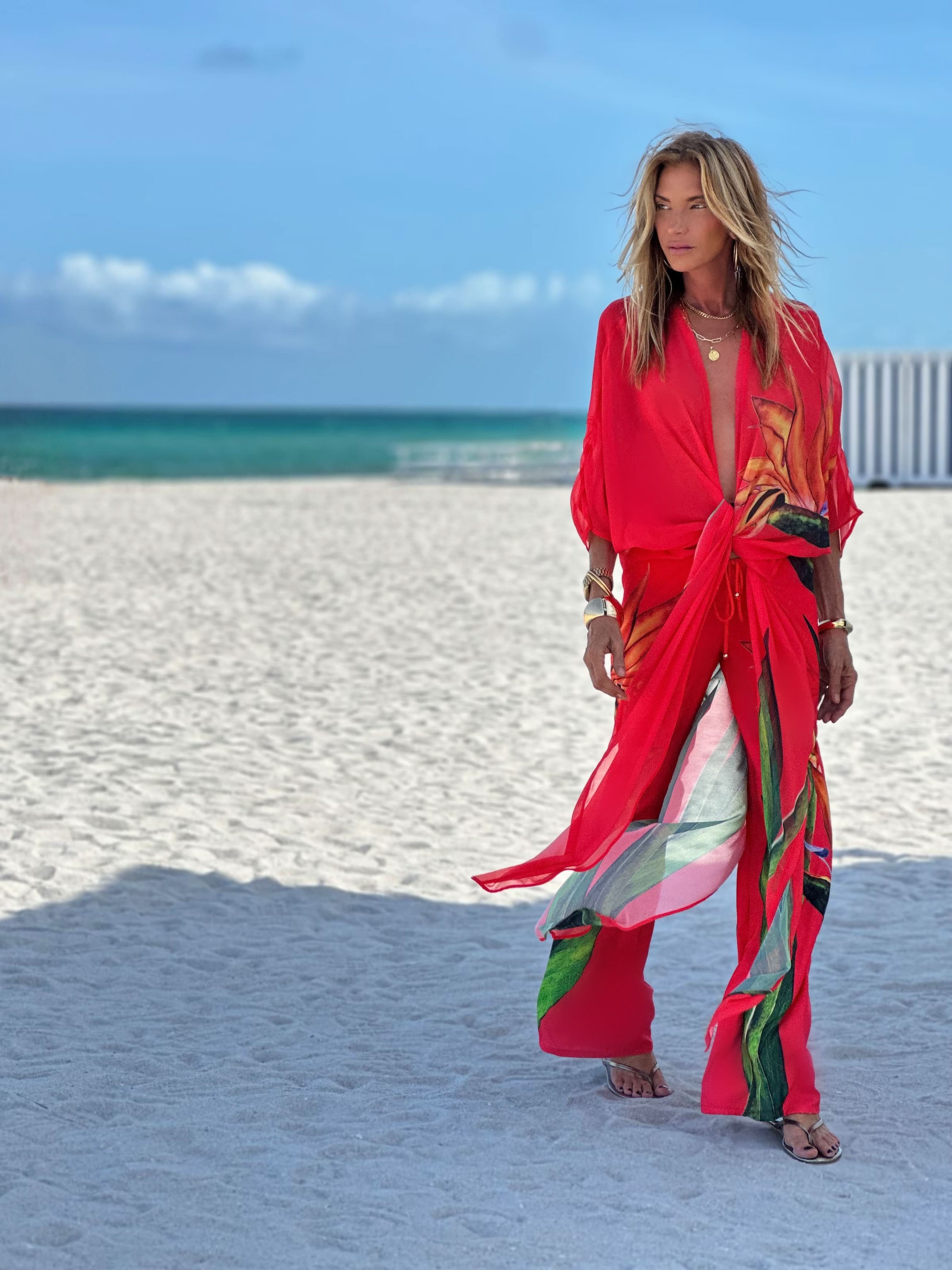 Erte Kaftan Blood Orange Paradise - Image 4