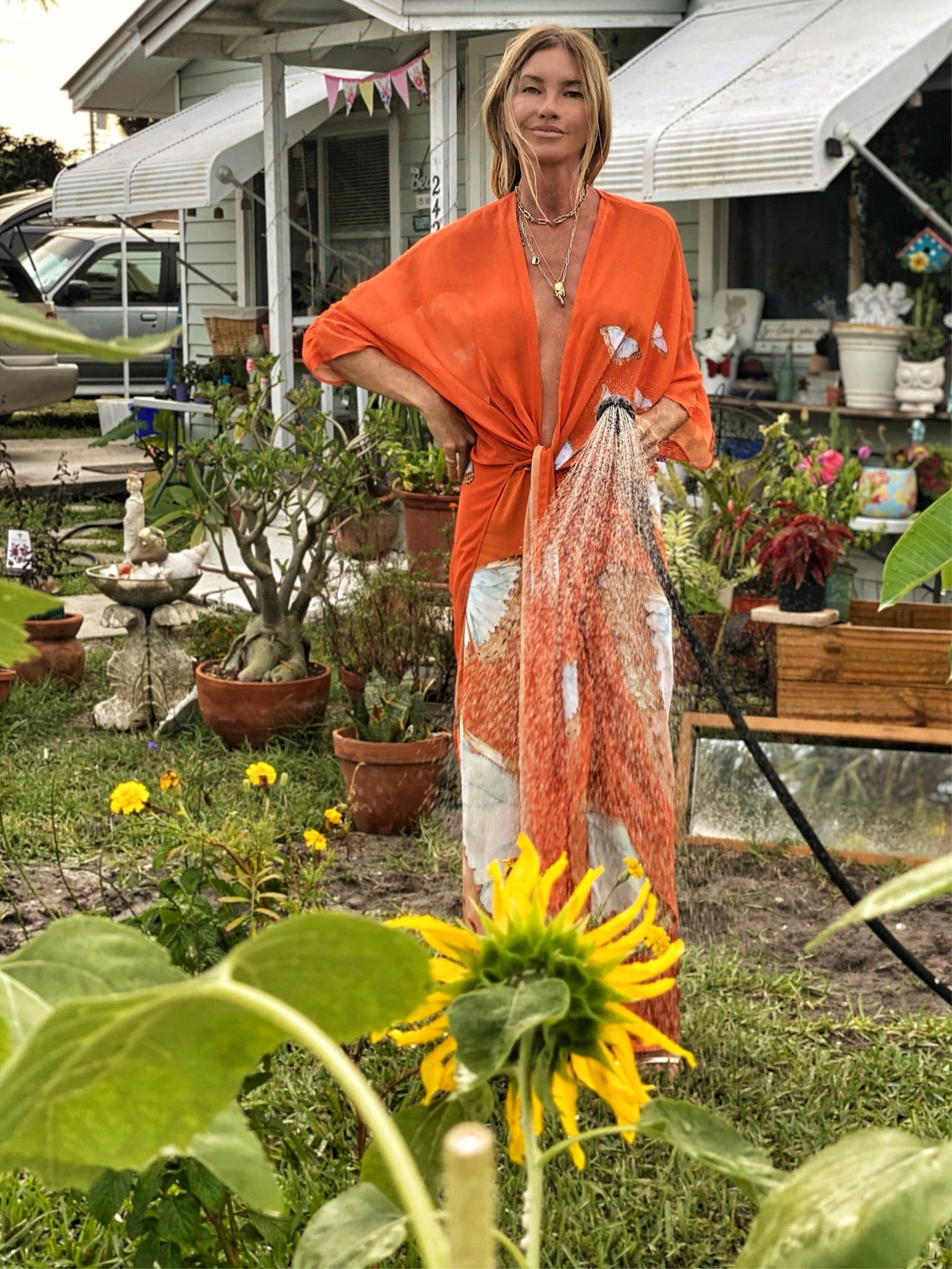 Erte Kaftan Tangerine Butterfly - Image 4