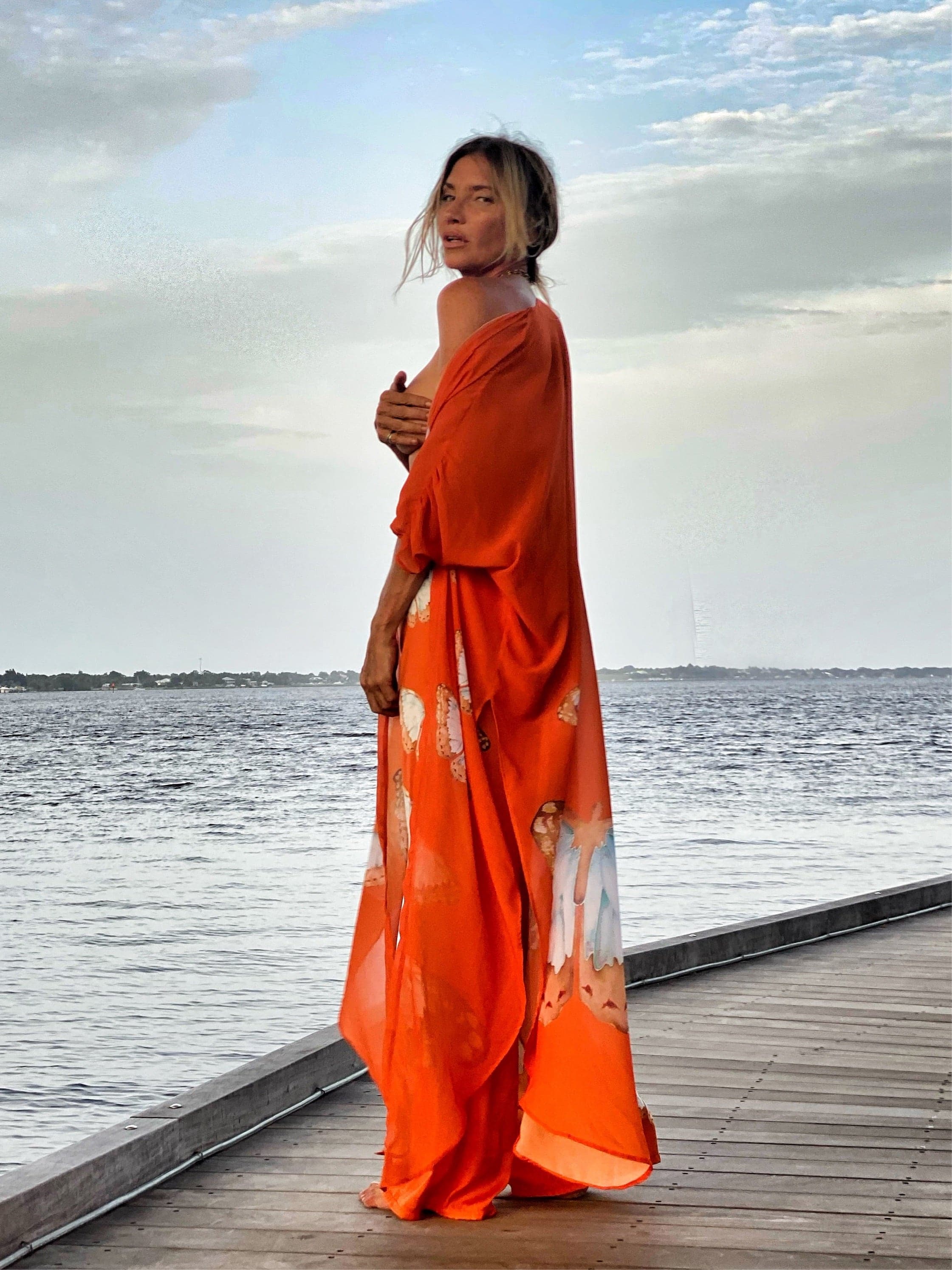 Erte Kaftan Tangerine Butterfly - Image 7