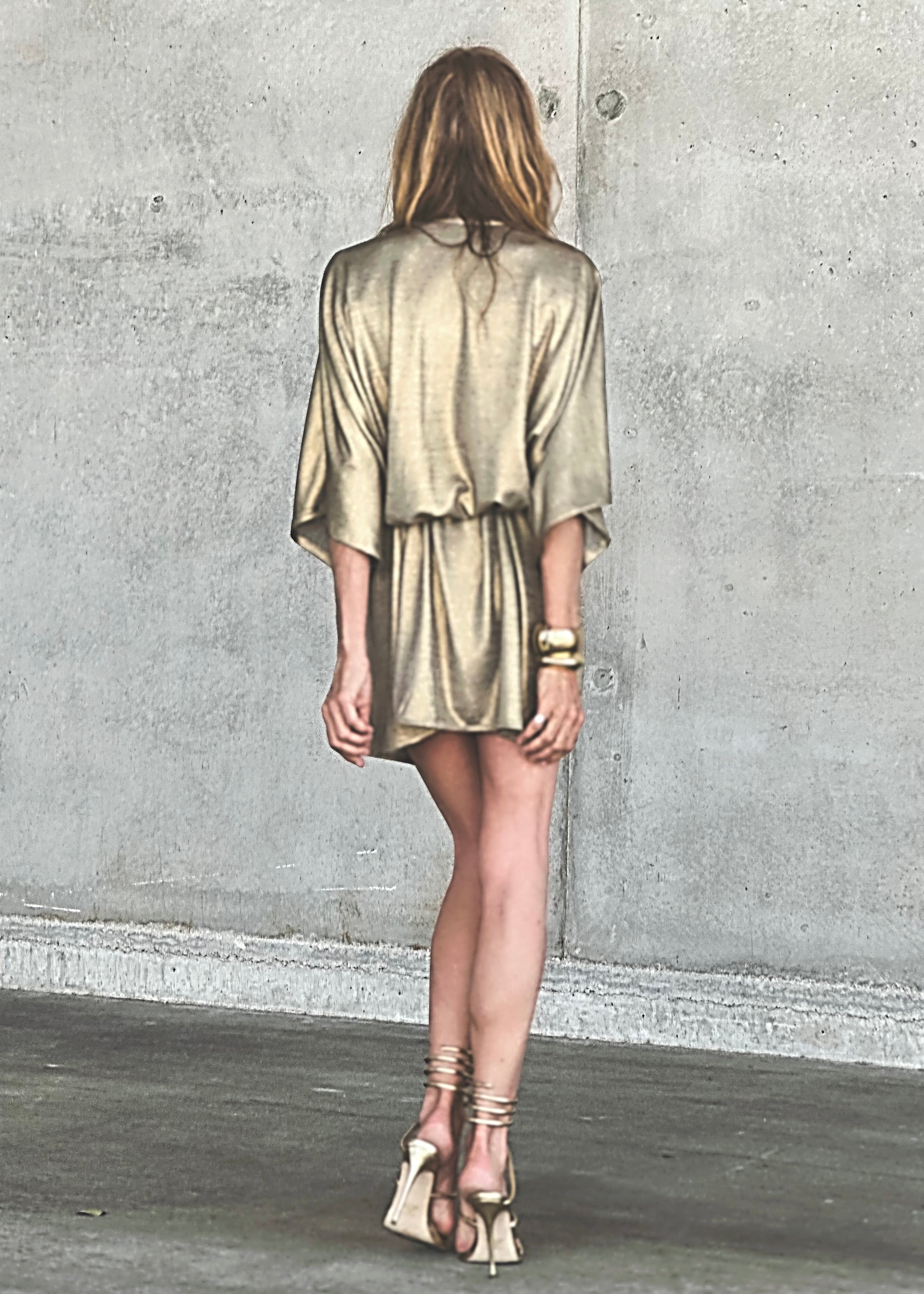 Kate Wrap Dress Vintage Gold (Limited Edition) - Image 6