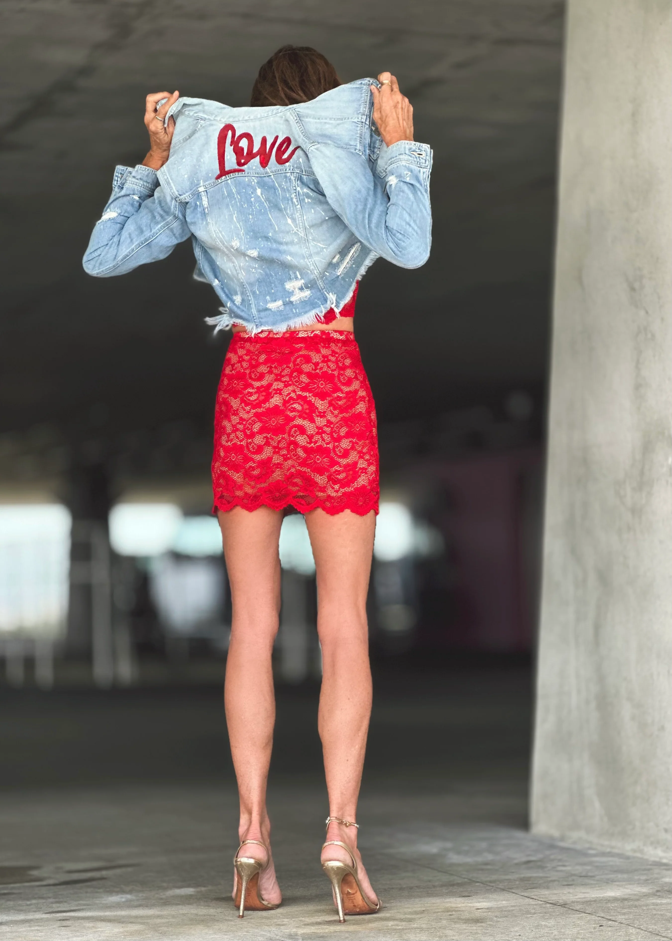 Love denim Jean Jacket washed blue - Image 12