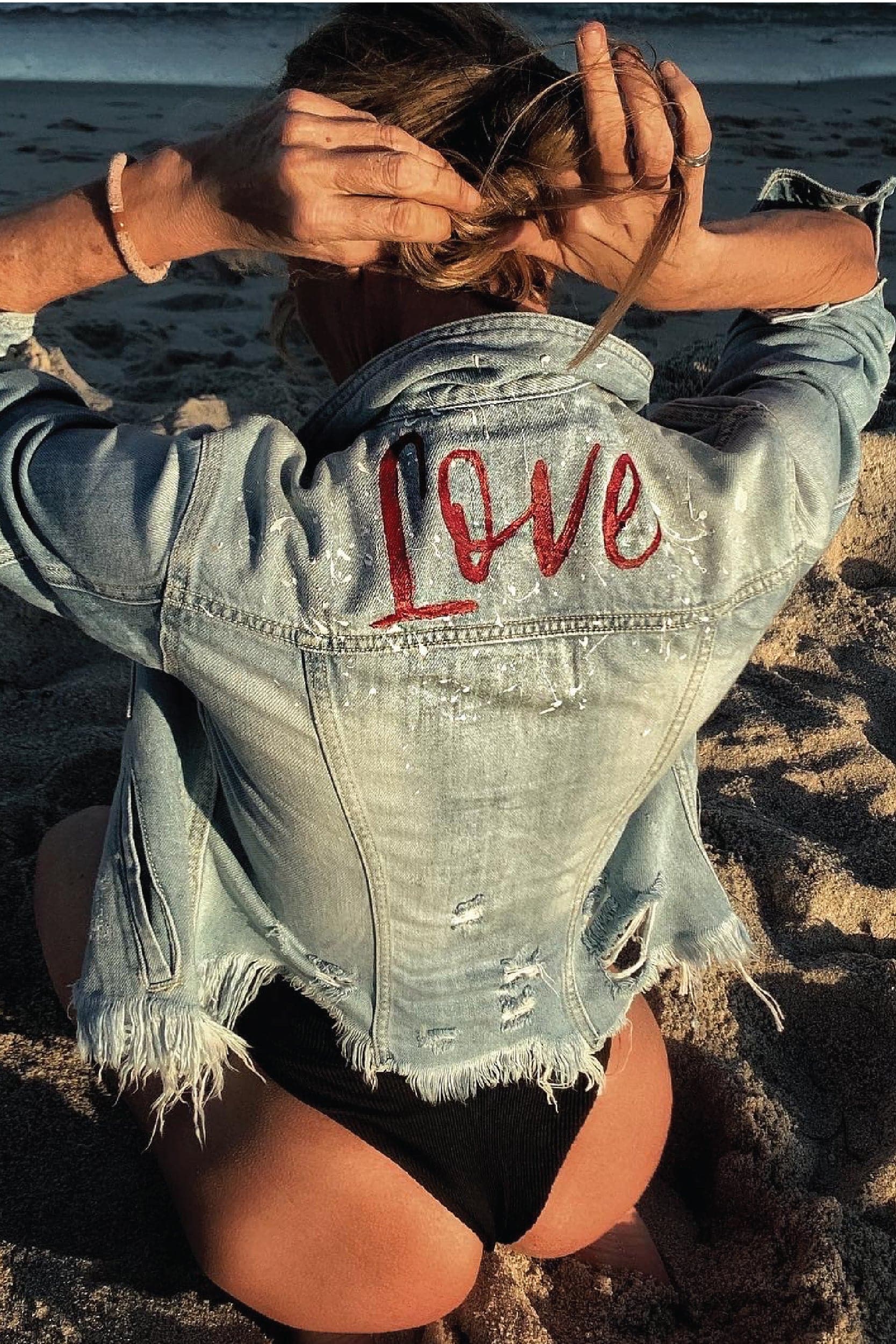 Love denim Jean Jacket washed blue - Image 4