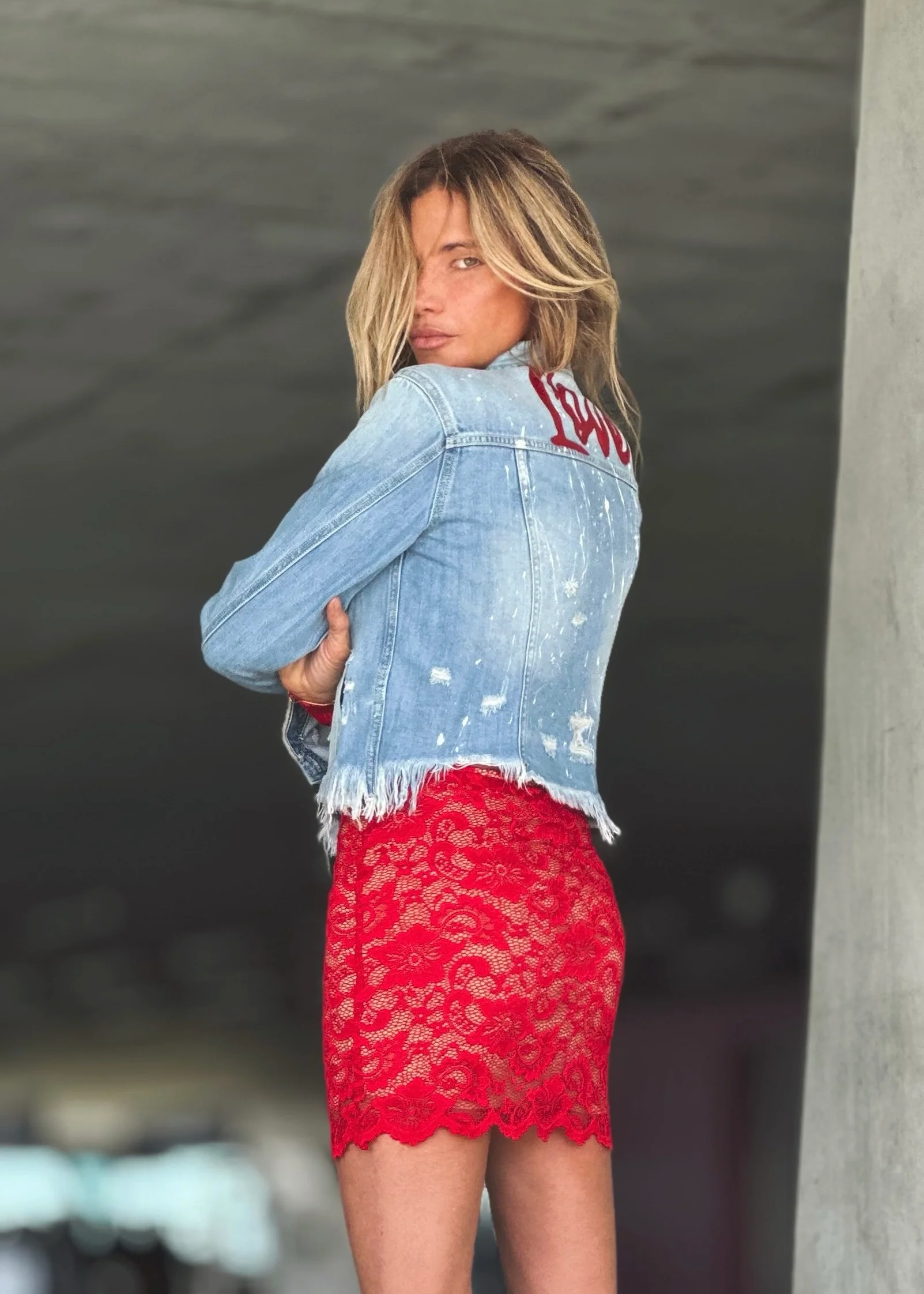 Love denim Jean Jacket washed blue - Image 5