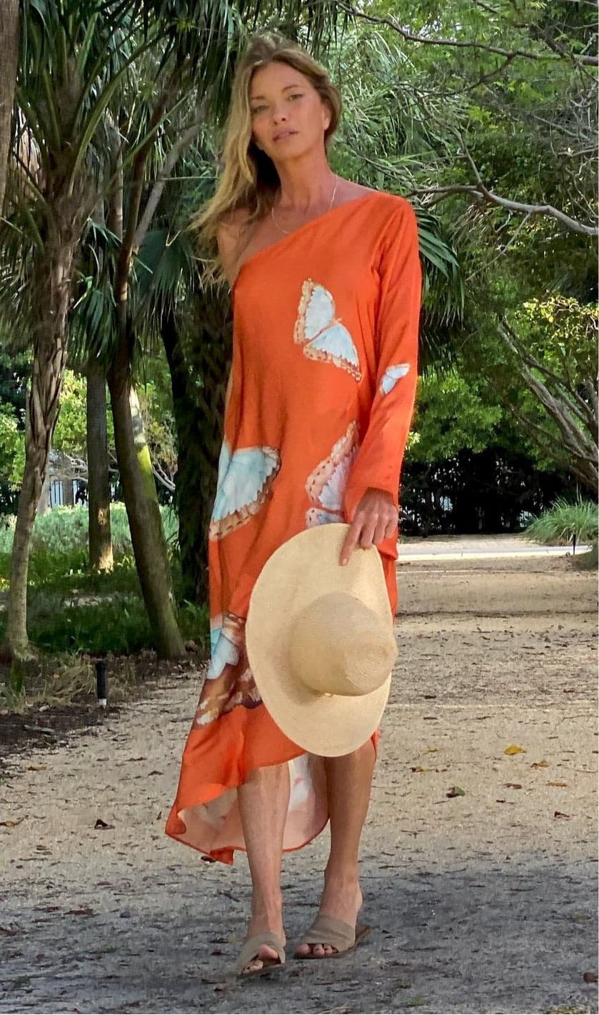 Renee Kaftan Butterfly Tangerine - Image 3