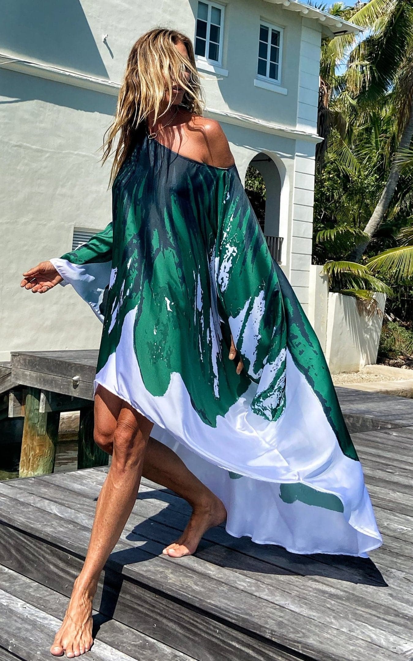 RiRi Kaftan Green Hibiscus - Image 4