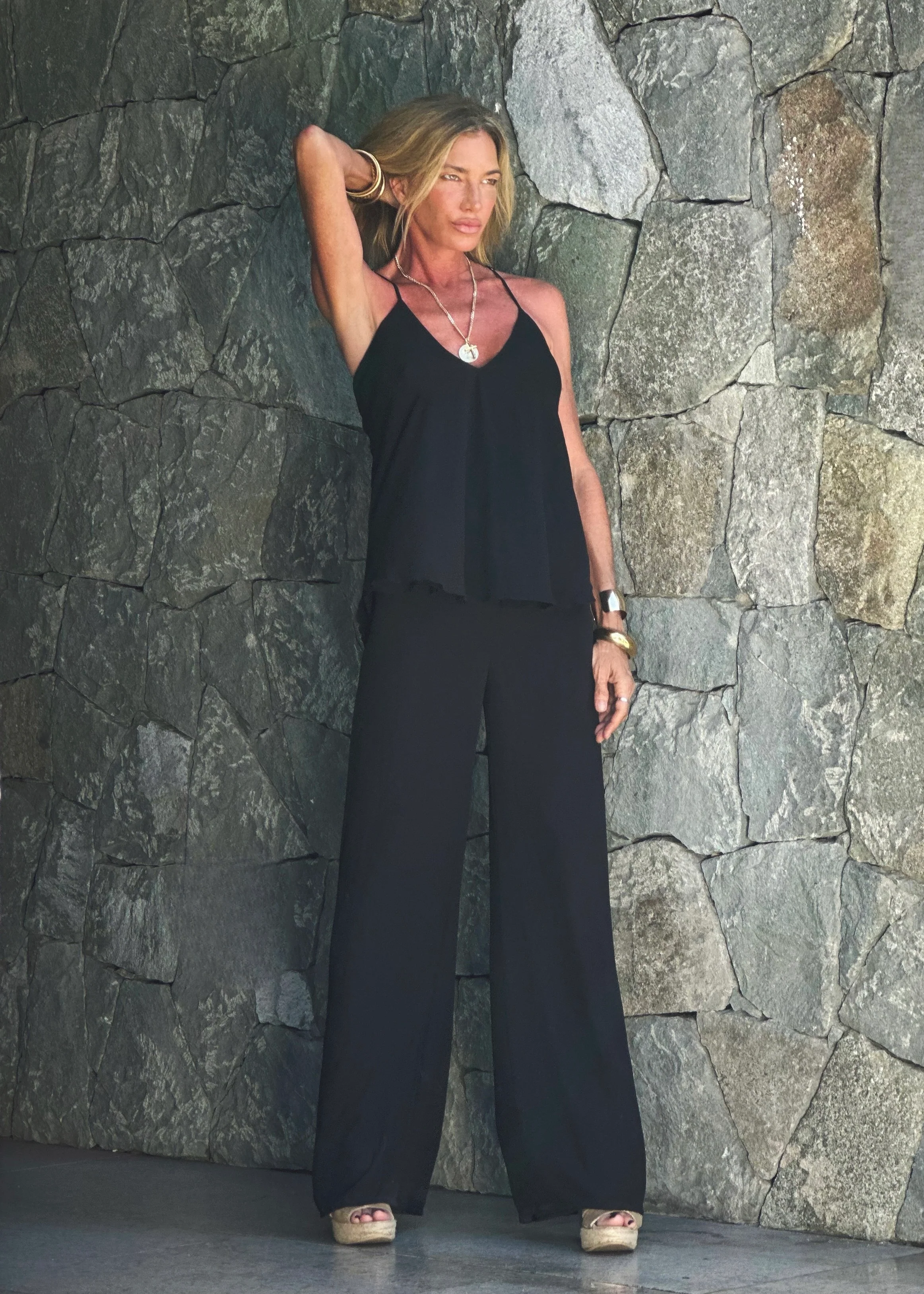 Tara Top Black (Double Chiffon) - Image 3
